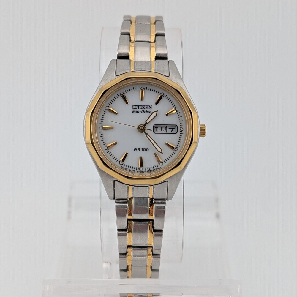 Citizen Corso Eco-Drive Two Tone Day Date WR100 Watch E001-S053480 Lume